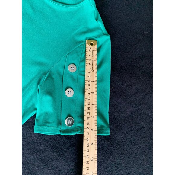 Green Button-Accent Short Sleeve Top By 89th & Madison Womens Size Large - Picture 5 of 9